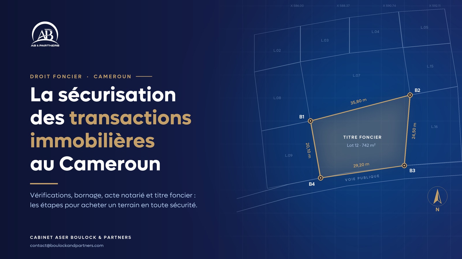 La sécurisation des transactions immobilières au Cameroun — plan de bornage d’une parcelle — CABINET ASER BOULOCK & PARTNERS